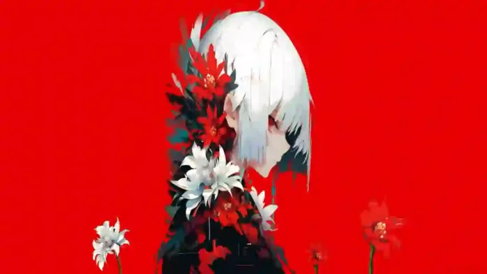 Anime Girl Amidst Flowers