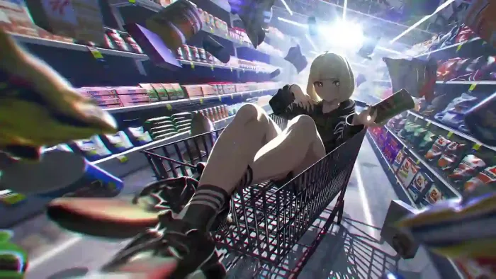 Anime Girl In Supermarket