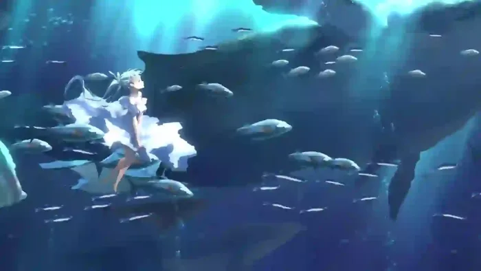 Anime Girl In The Deep Blue