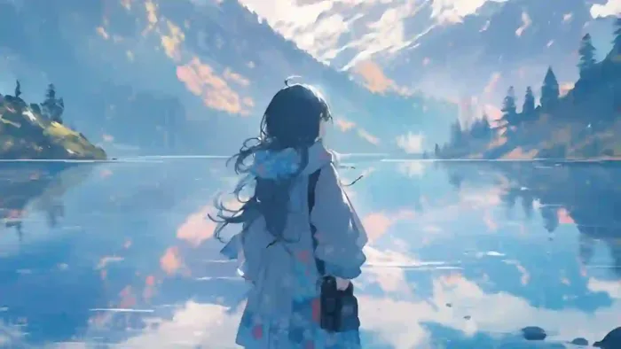 Anime Girl Near Lake