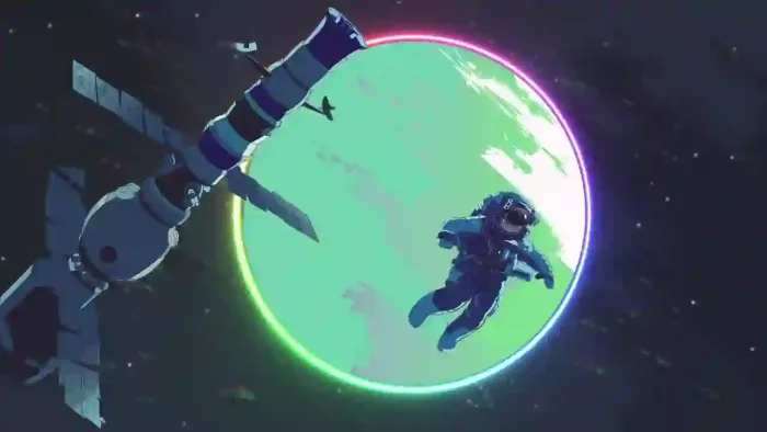 Astronaut Near Moons Surface