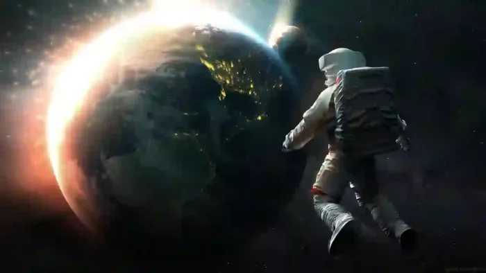 Astronaut Near Planet