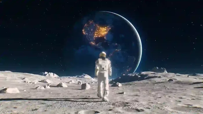 Astronaut Walking On The Moon