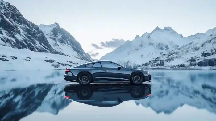 Audi On Frozen Lake