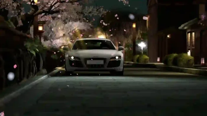 Audi R8 Parked At Night