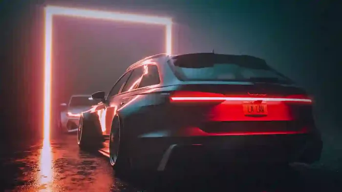 Audi Rs6 With Neon Lights