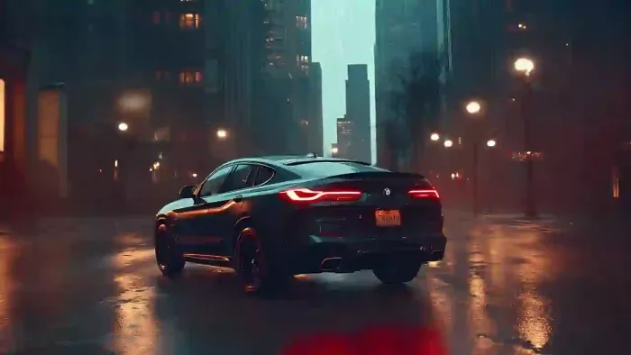 Bmw X4 In Rainy City
