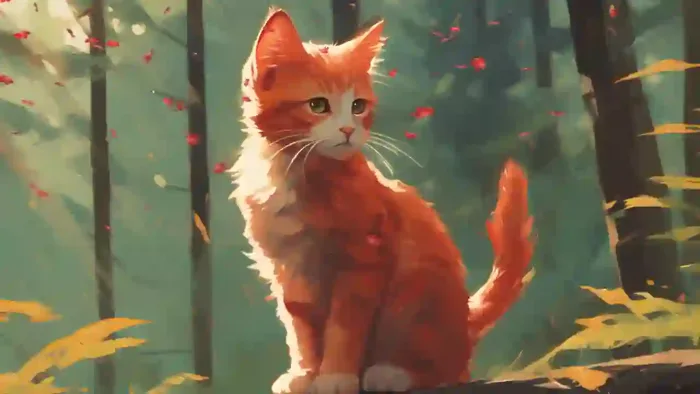 Cat In Autumn