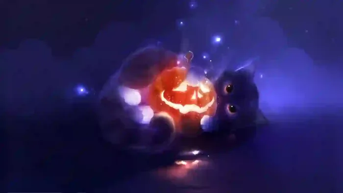 Cat With Pumpkin