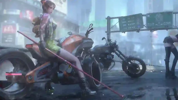 Cyberpunk Bike Girl