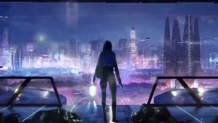 Cyberpunk Girl Cityscape