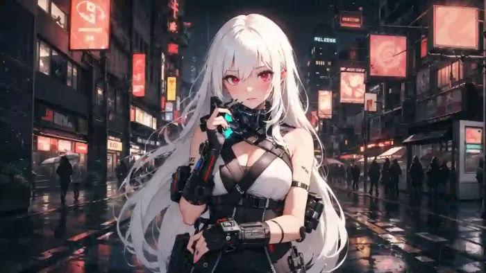 Cyberpunk Girl Urban Glow