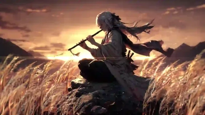 Fantasy Flute Sunset Scene