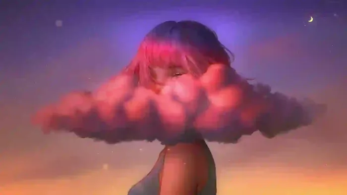 Fantasy Girl Behind The Cloud